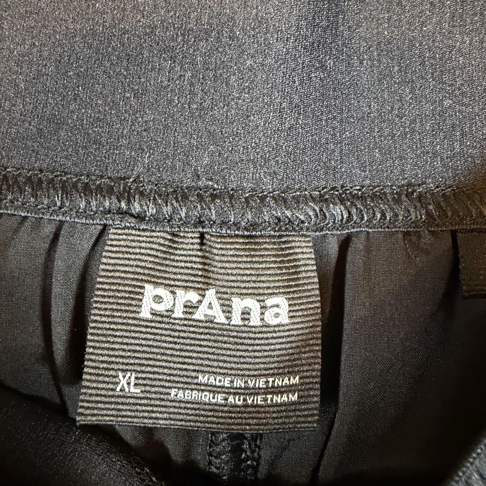 PrAna Pants Mens XL Black Stretch Track Pants Elastic Waist Zip Pockets Travel - Picture 2 of 6